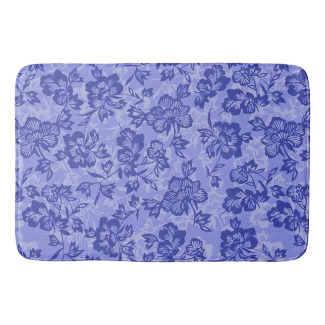 Iwalani Vintage Hawaiian Lilac Floral Bath Mat (Front)