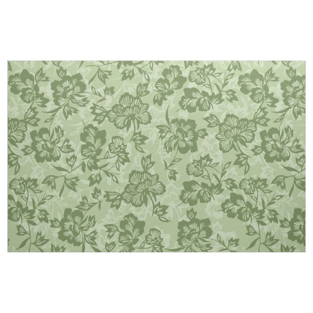 Iwalani Vintage Hawaiian Moss Floral Fabric (Fat Quarter)