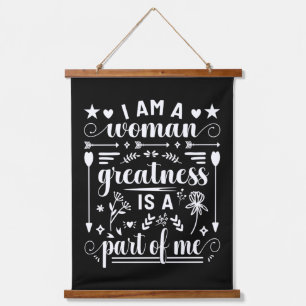 IWD I Am A Woman Greatness Is A Part Of Me Hanging Tapestry