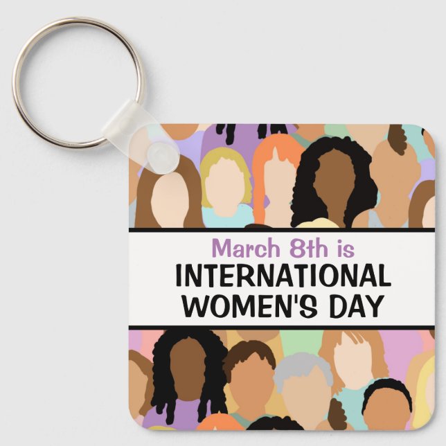 IWD International Women's Day March 8th Keychain (Front)