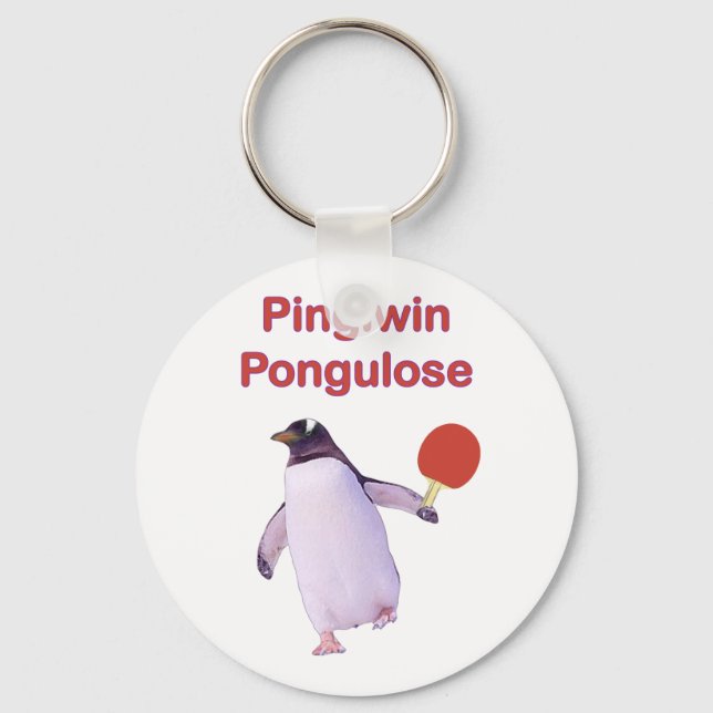 iWin uLose Penguin Ping Pong Keychain (Front)