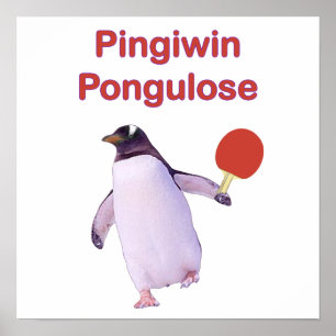 iWin uLose Penguin Ping Pong Poster