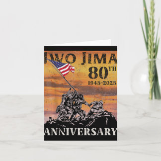Iwo Jima 80th Anniversary Wwii Veteran Us Flag 4th Card