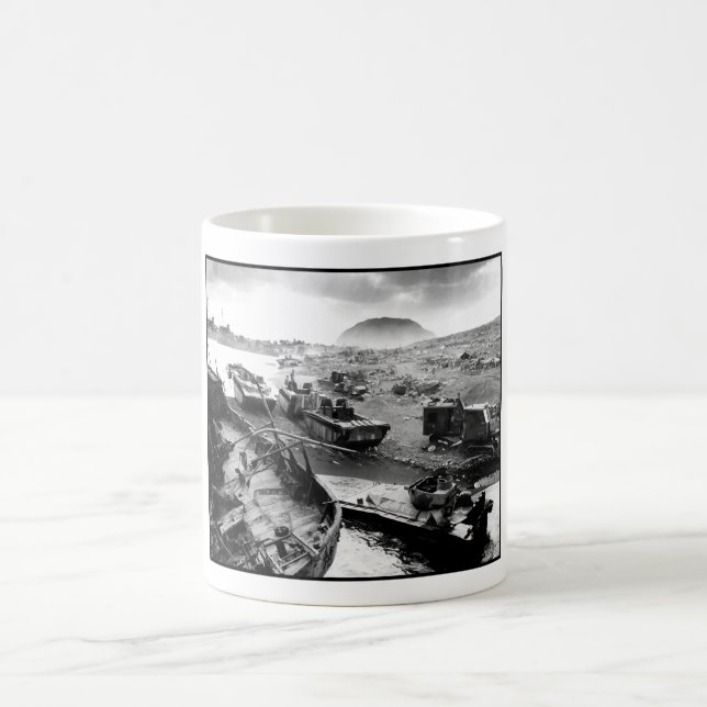 Iwo Jima Beach Painting Coffee Mug (Center)