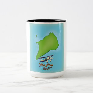 Iwo Jima Japan island map Two-Tone Coffee Mug