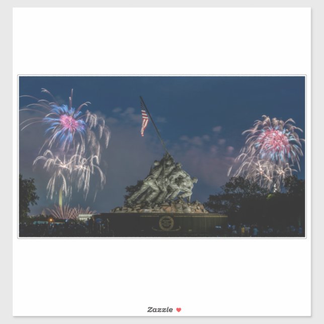 Iwo Jima Memorial During Fireworks on 4th July (Sheet)
