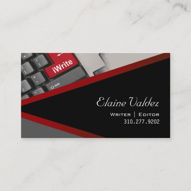 iWrite - carte de visite de rédacteur d'auteur de (Devant)