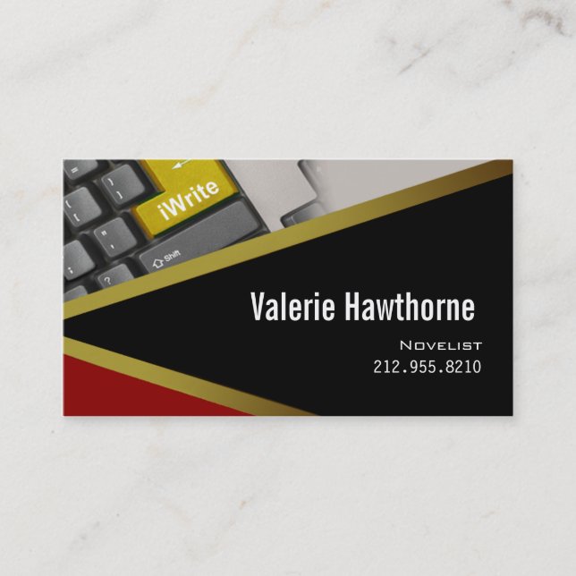 iWrite - carte de visite de rédacteur d'auteur de (Devant)