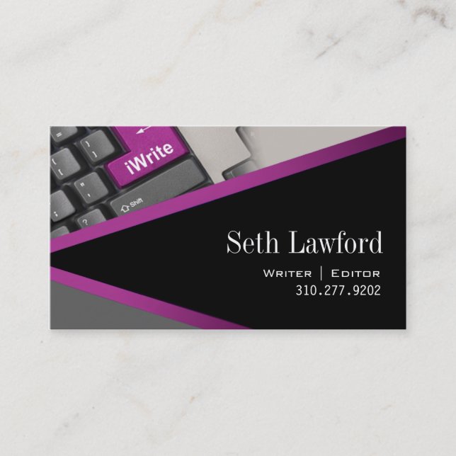 iWrite - Novelist Writer Editor Business Card (Front)