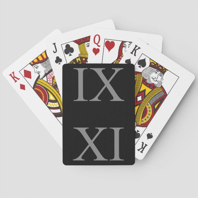 IX XI (Roman numerals 9 11) Playing Cards (Back)