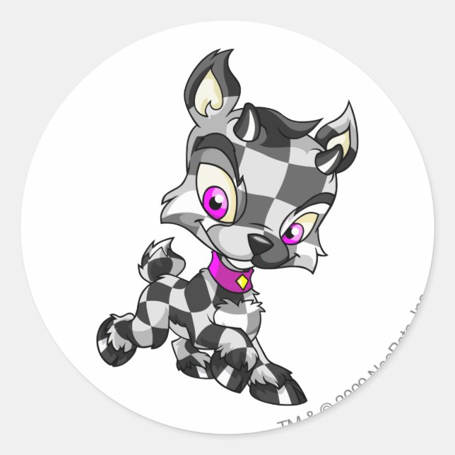 Ixi Chequered Classic Round Sticker (Front)