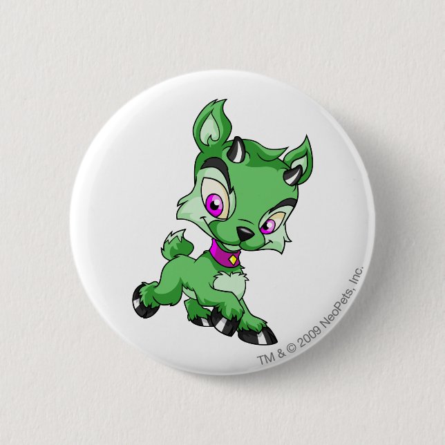 Ixi Green 2 Inch Round Button (Front)