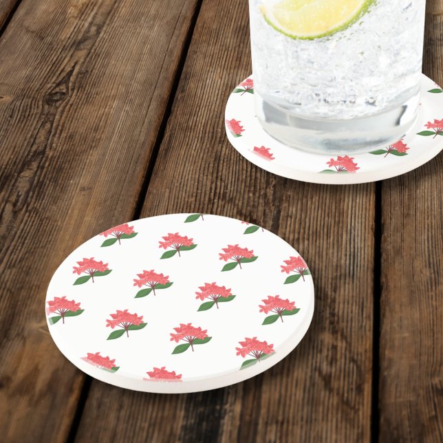Ixora, Flower of Maha Sarakham Sandstone Coaster (Creator Uploaded)