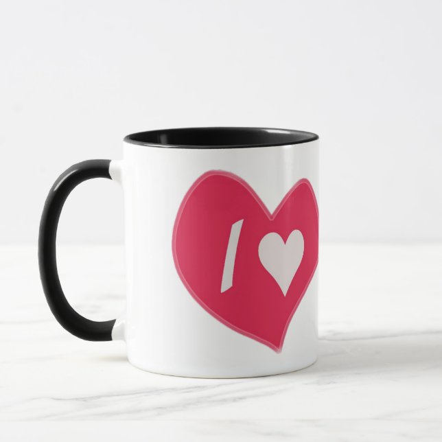 “I🤍You Heart – Cute Romantic Gift Design” Mug (Left)