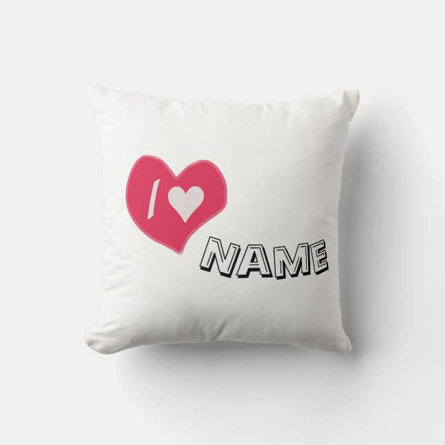 “I🤍You Heart – Cute Romantic Gift Design” Throw Pillow (Front)