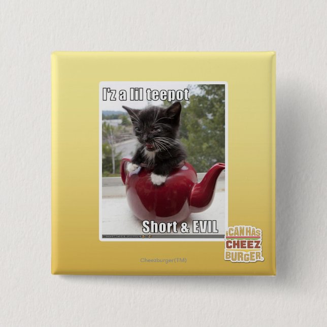 I'z a lil teepot 2 inch square button (Front)