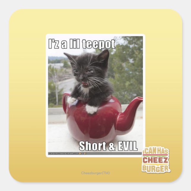 I'z a lil teepot square sticker (Front)