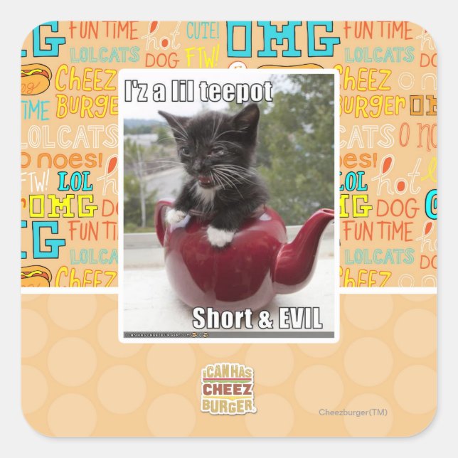 I'z a lil teepot square sticker (Front)