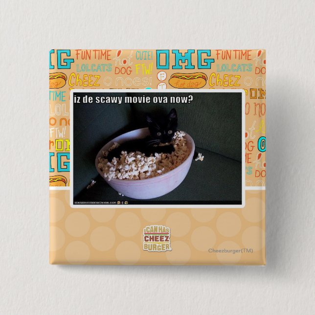 Iz de scawy movie ova now? 2 inch square button (Front)