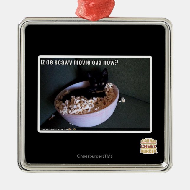 Iz de scawy movie ova now? metal ornament (Front)