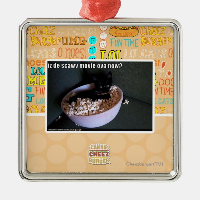 Iz de scawy movie ova now? metal ornament (Front)