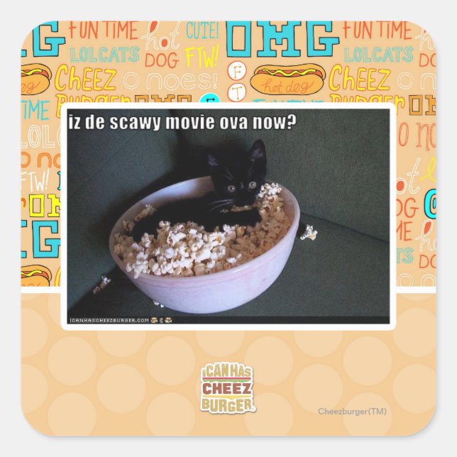 Iz de scawy movie ova now? square sticker (Front)