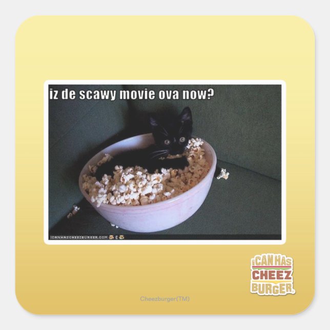 Iz de scawy movie ova now? square sticker (Front)