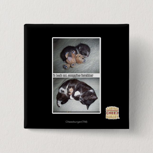iz hadz mr. snuggies forebber 2 inch square button (Front)