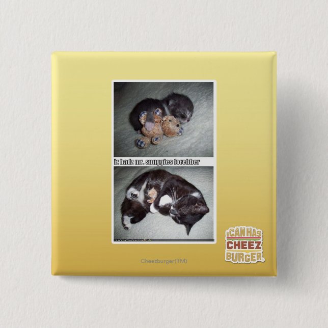 iz hadz mr. snuggies forebber 2 inch square button (Front)