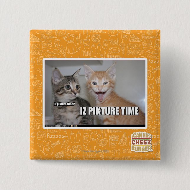 iz pikture time 2 inch square button (Front)