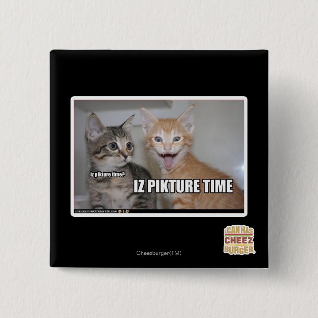 iz pikture time 2 inch square button (Front)