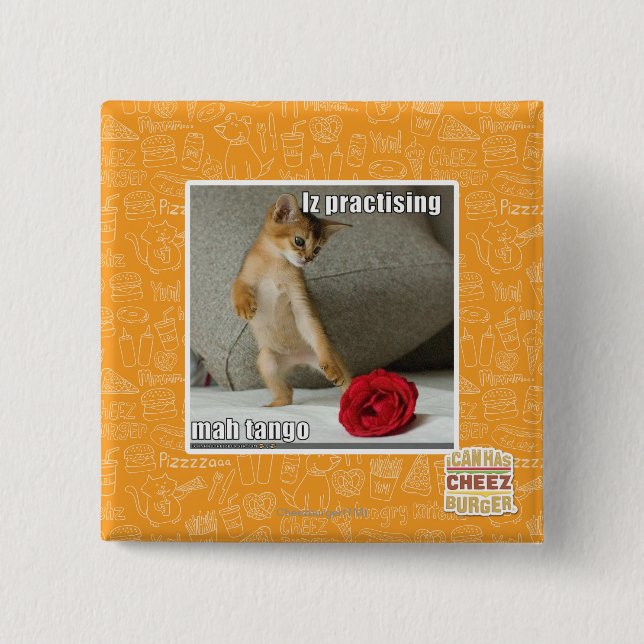 Iz practising mah tango 2 inch square button (Front)