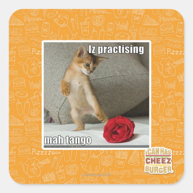 Iz practising mah tango square sticker (Front)