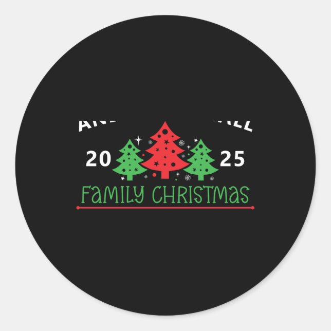 Izable Family Christmas Tree T Shirt  Classic Round Sticker (Front)