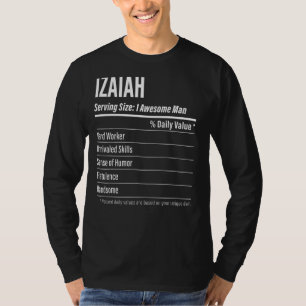 Izaiah Serving Size Nutrition Label Calories T-Shirt