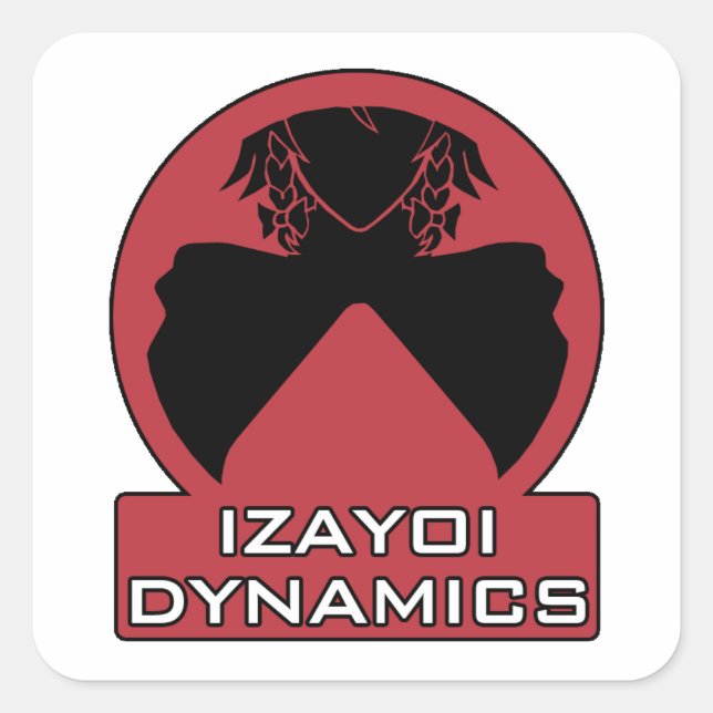 Izayoi Dynamics Logo with Text Square Sticker (Front)
