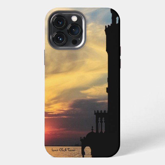 Izmir Clock Tower Sunset , Turkey iPhone Case (Back)