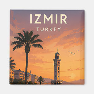 🌅 Izmir Turkey Clock Tower And Seafront Views Magnet