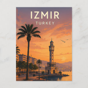 🌅 Izmir Turkey Clock Tower And Seafront Views Postcard