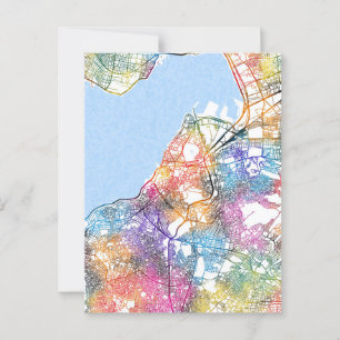 İzmir Türkiye City Map Postcard