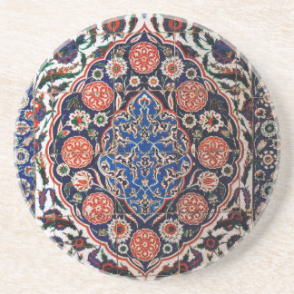 Iznik Floral Ethnic Tribal Turkish Mosaic Pottery Coaster