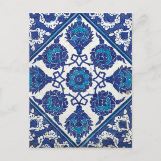 Iznik Floral Ethnic Tribal Turkish Mosaic Pottery Postcard