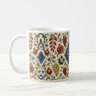 Iznik Pomegranate Medallion Mug – Blue & Cream Ott