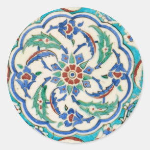 iznik tile classic round sticker