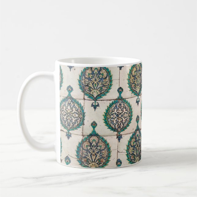 Iznik Tiles Green Coffee Mug (Left)