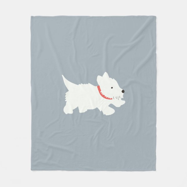 Izzie The Westie Fleece Blanket (Front)