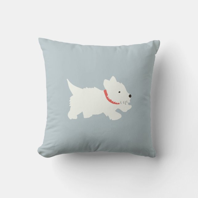 Izzie The Westie Throw Pillow (Front)