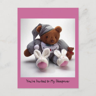 j0314047, You're Invited to My Sleepover Invitation Postcard