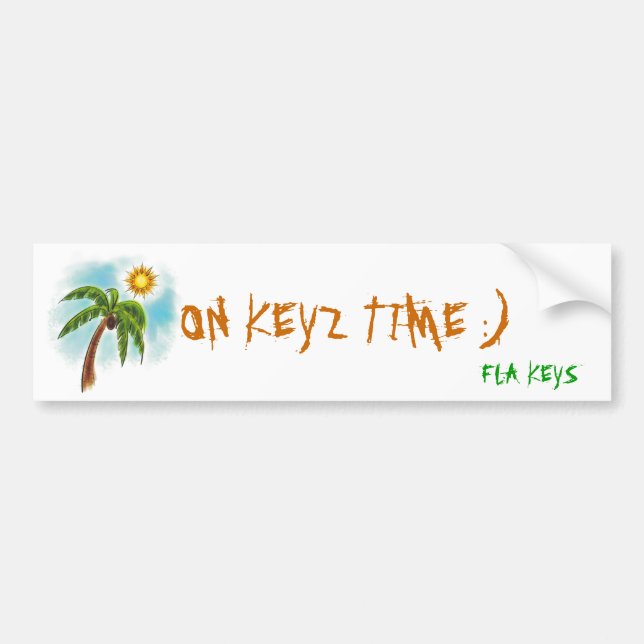 j0382594, ON KEYZ TIME :), FLA KEYS Bumper Sticker (Front)