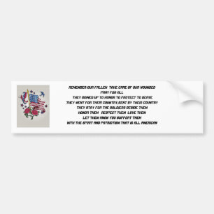 j0445052, REMEMBER OUR FALLEN  TAKE CARE OF OUR... Bumper Sticker